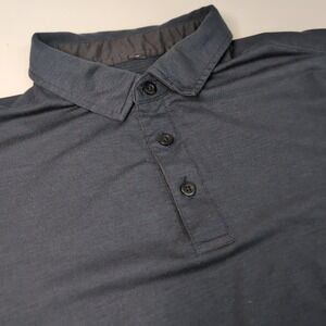 Lululemon Evolution Polo Shirt‎ Men Medium Blue Performance Short Sleeve